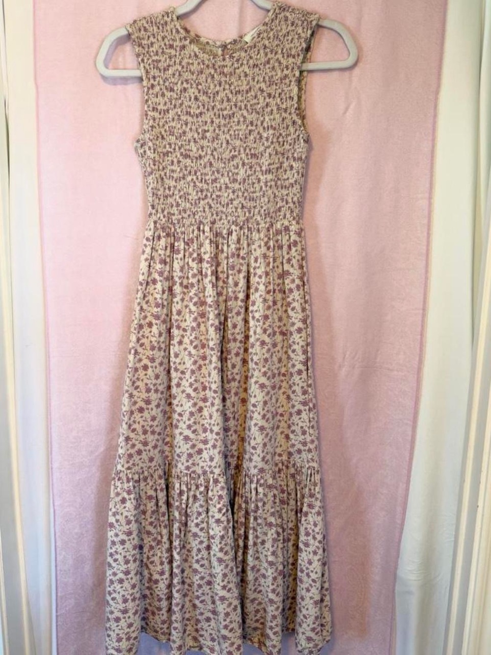 Smocked Floral Midi Dress